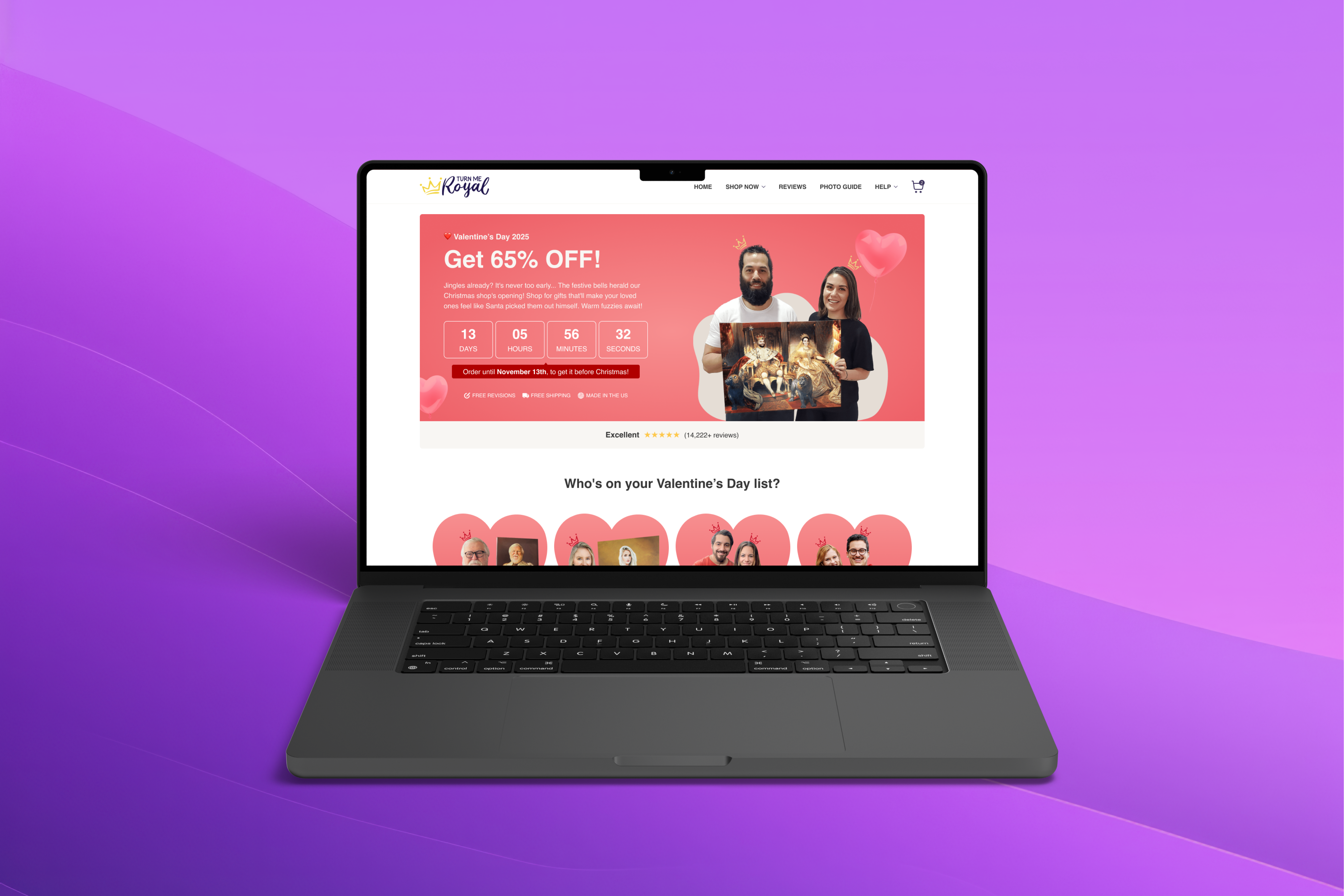 Valentine’s Day Shopify landing page